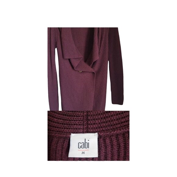Cabi Womens Cardigan M Purple Mauve Grape Regal Button Closure Long Sweater Long - Picture 7 of 9